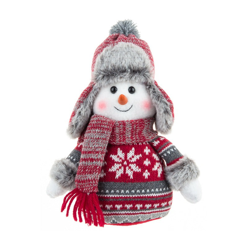 Doll Lei Feng Hat Scarf Snowman Doll Window Display Cute Christmas Snowman Cloth Doll