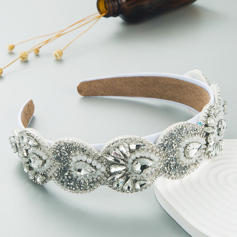 Hair Hoop Fashion Retro Baroque Crystal Head Hoop Korean High-End Hair Accessories Korean Version Of The Hair Cave