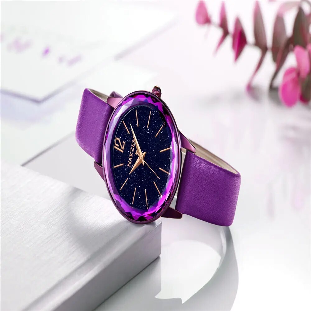 NAKZEN Dress Women Quartz Watches Minimalism Starry sky Magnet Buckle Fashion Wristwatch Waterproof Roman Numeral reloj mujer 4206