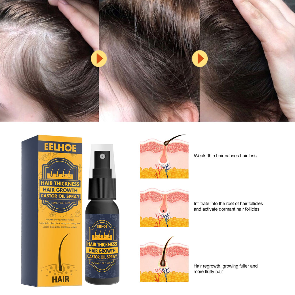 Dense Castor Oil Nutrient Solution, Hair Prevention, Moisturizing Hair Follicles Massage Repair Hair Hair
