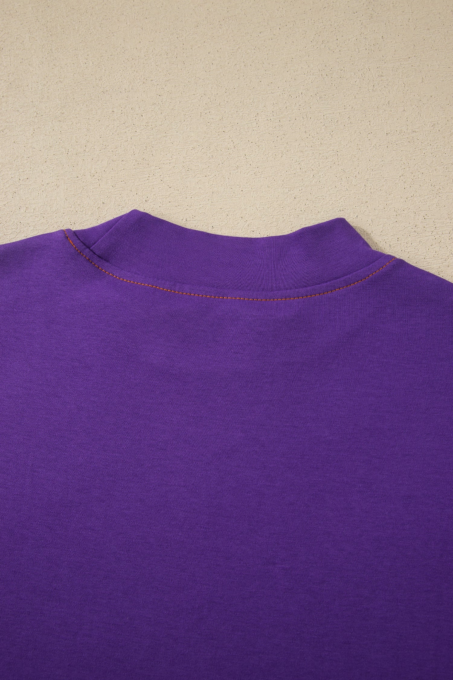 Reversible Contrast Stitching Mock Neck T-Shirt