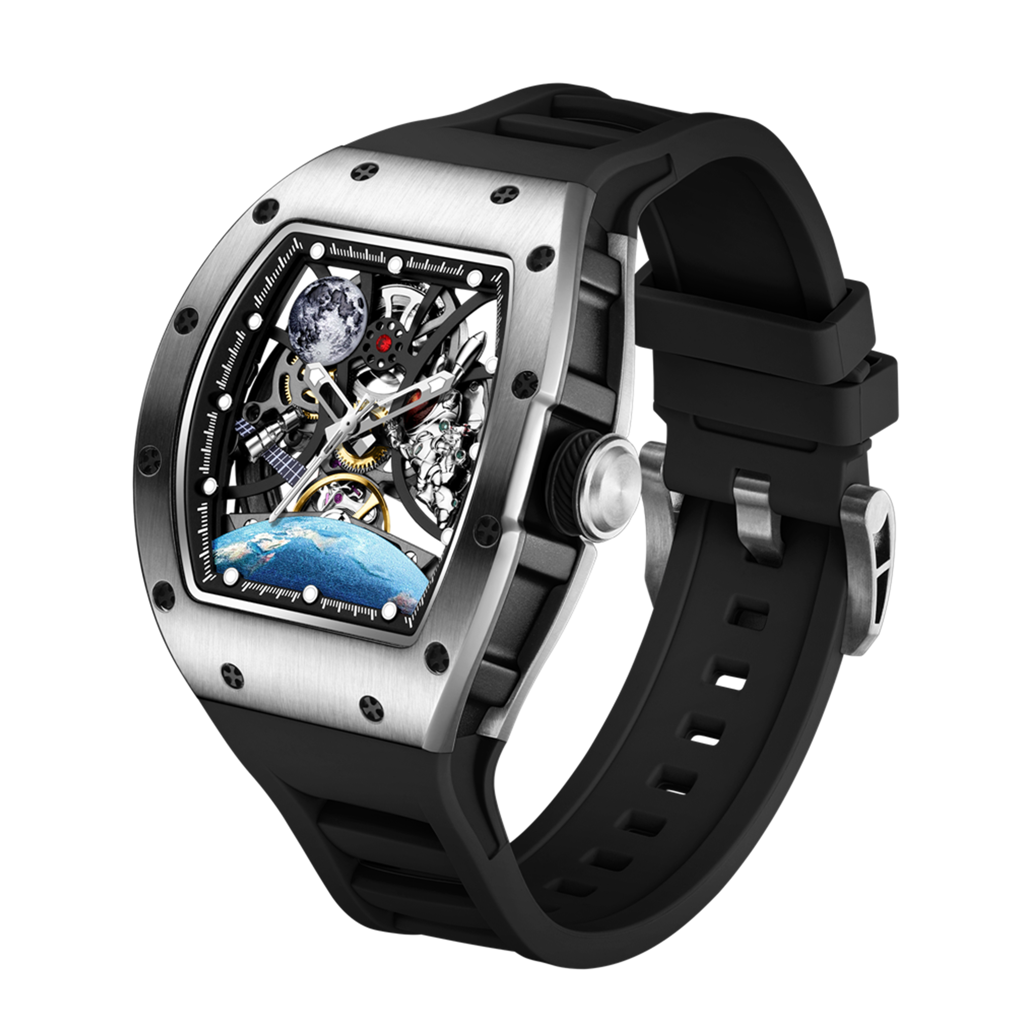 MEGIR Skeleton Dial Automatic Mechanical Movement Men Watch Fashion Sport Wristwatches Waterproof Man Clock Reloj Hombre 9190-14