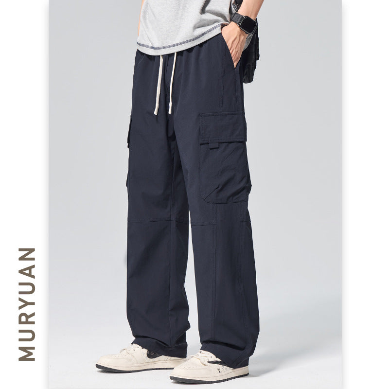 Style Men's Ice Silk Nylon Cargo Pants