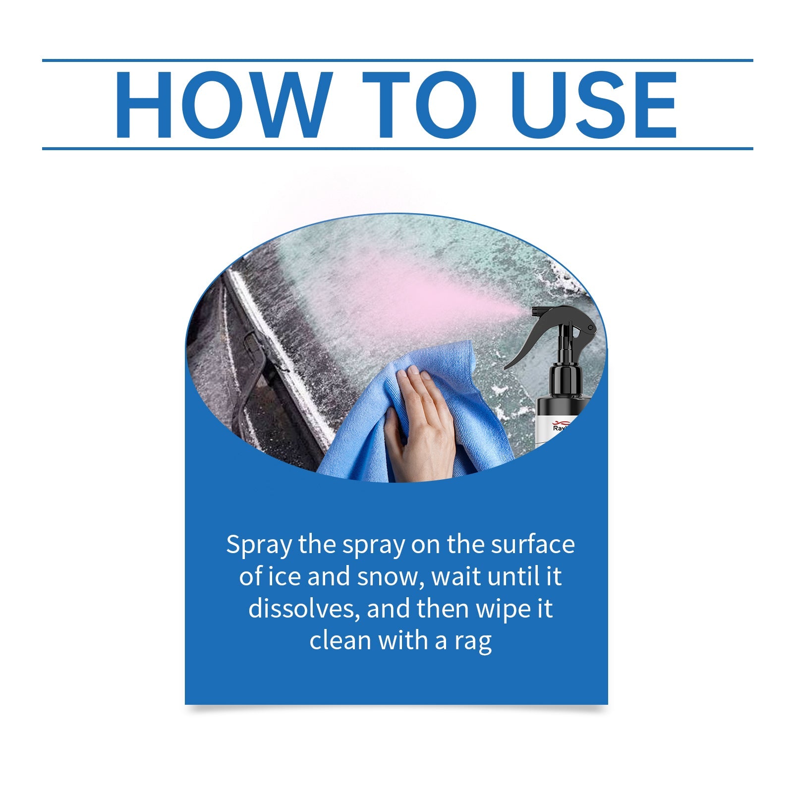 Car De-Icer Spray, Car Windshield Windows Fast Defrosting Snow Melting Ice Spray Magic Device