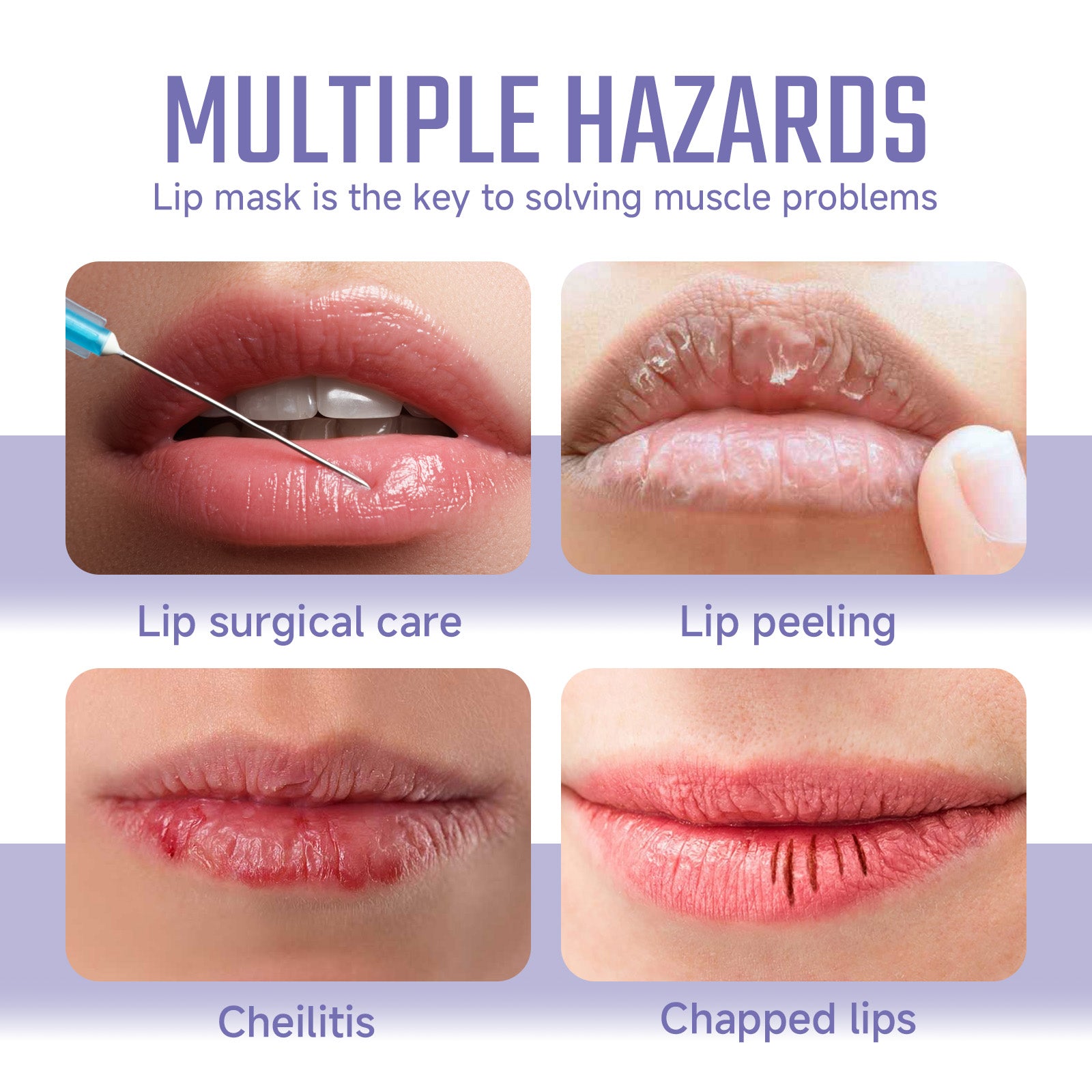 Ouhoe Collagen Lip Mask Repair Lip Lines, Remove Dead Skin, Prevent Dry And Crack, Moisturize And Care Lip Mask