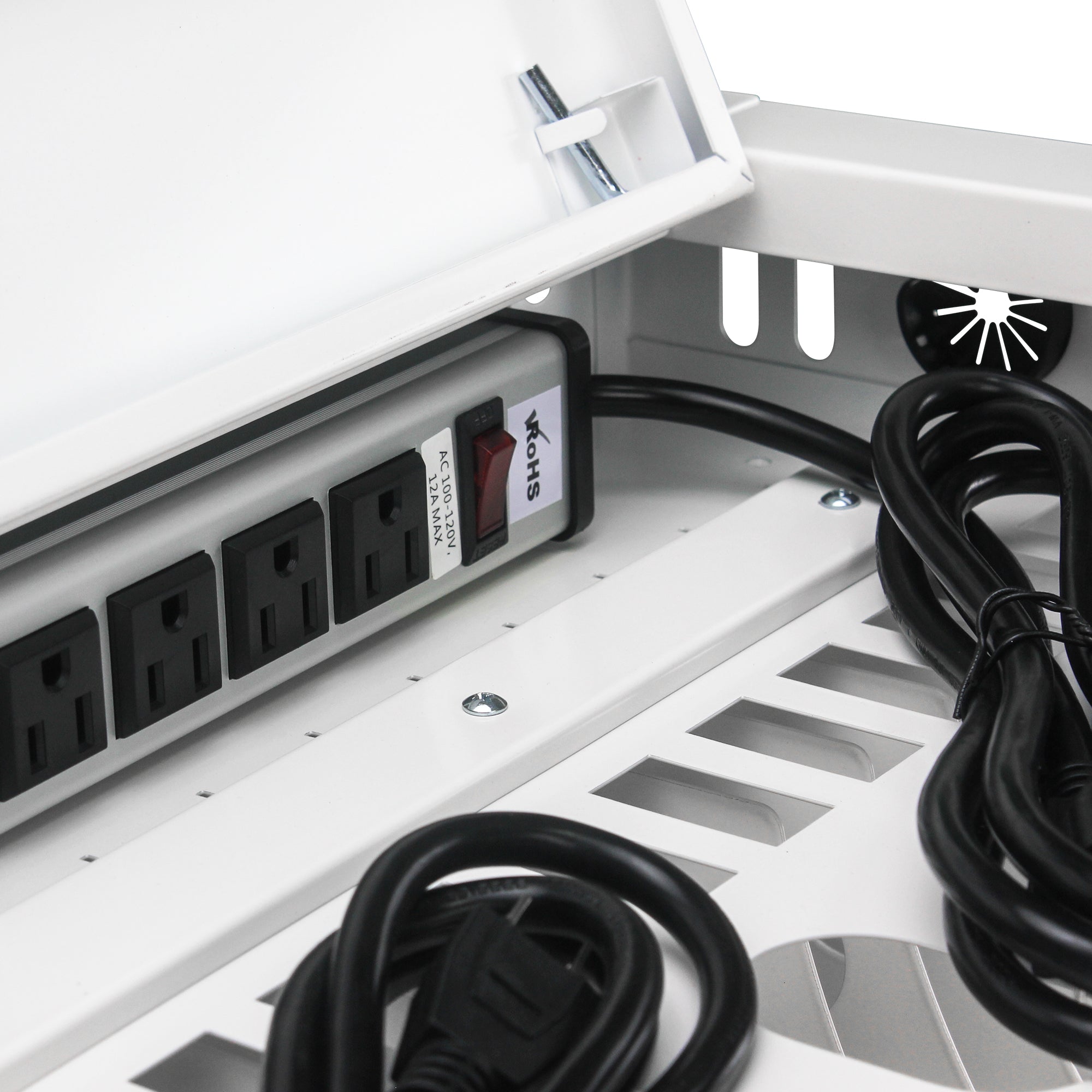 16 Bay Charging Cabinet for Laptop Chromebook Locking Charging Station-WHITE