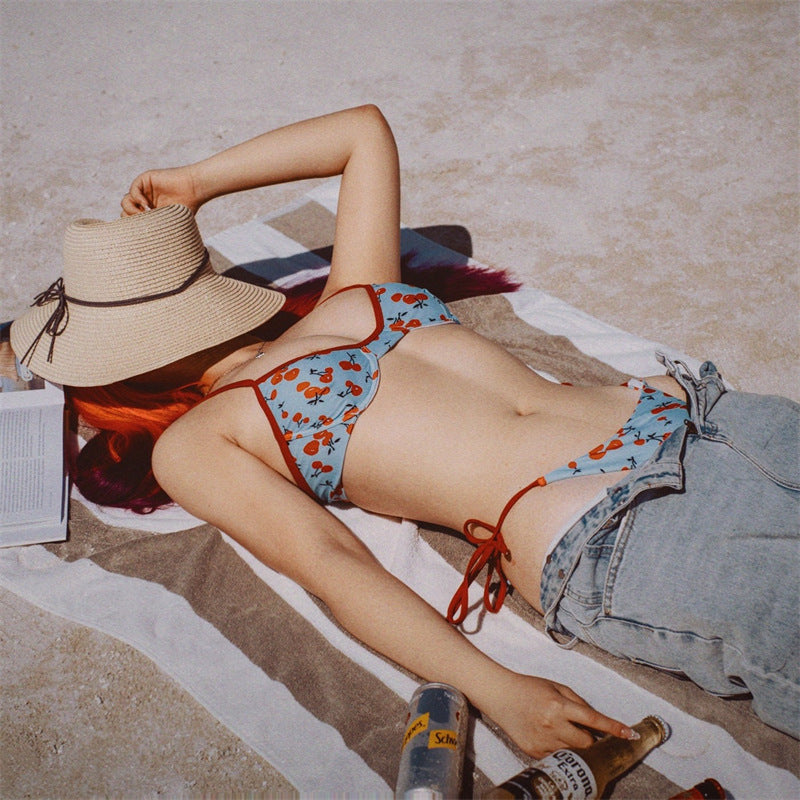 Push-Up Effect, Printed Pattern, Two-Piece Swimwear for Women