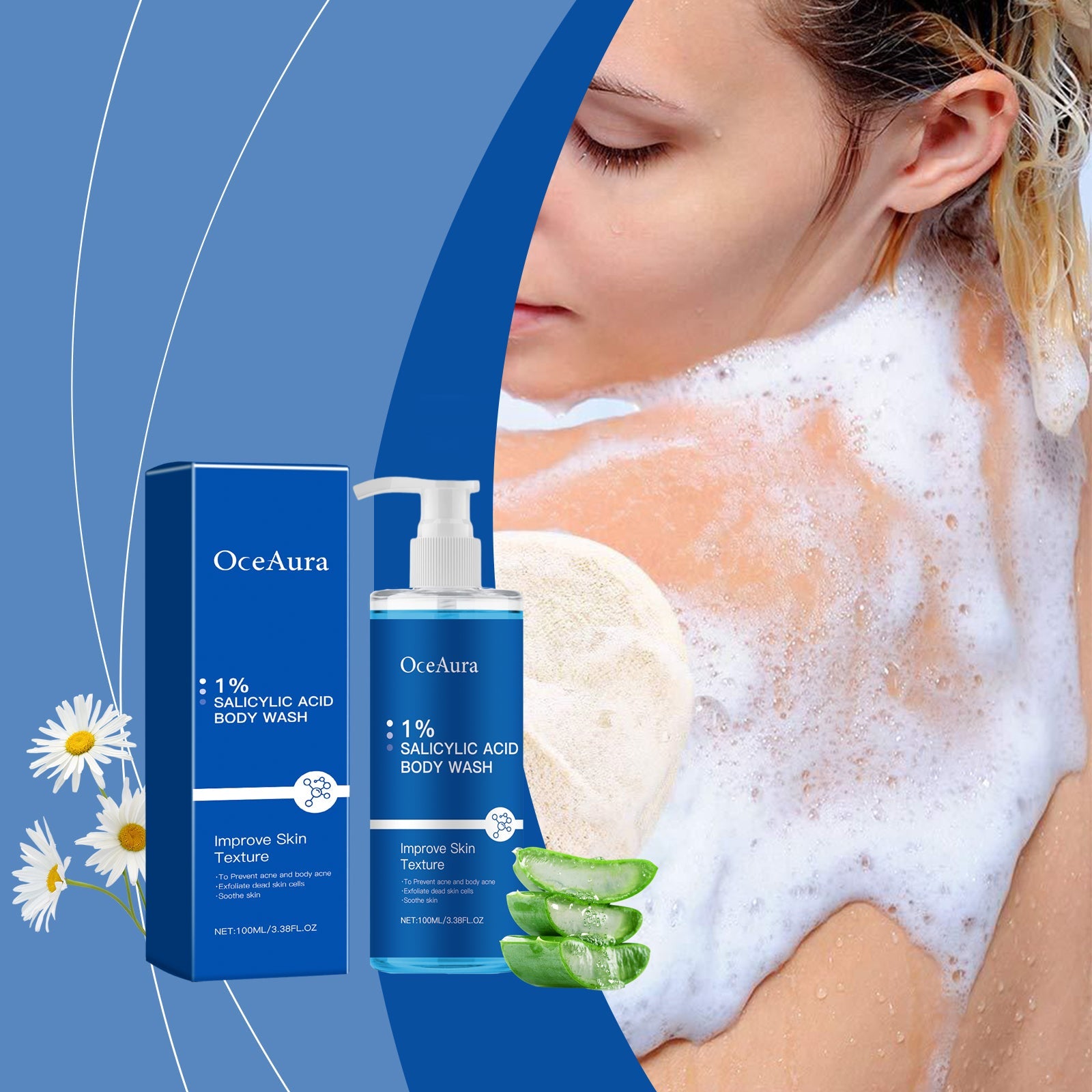 Salicylic Acid Body Wash Daily Gentle Cleaning, Exfoliating, Oil Control Refreshing, Clean, Comfortable And Lubricating