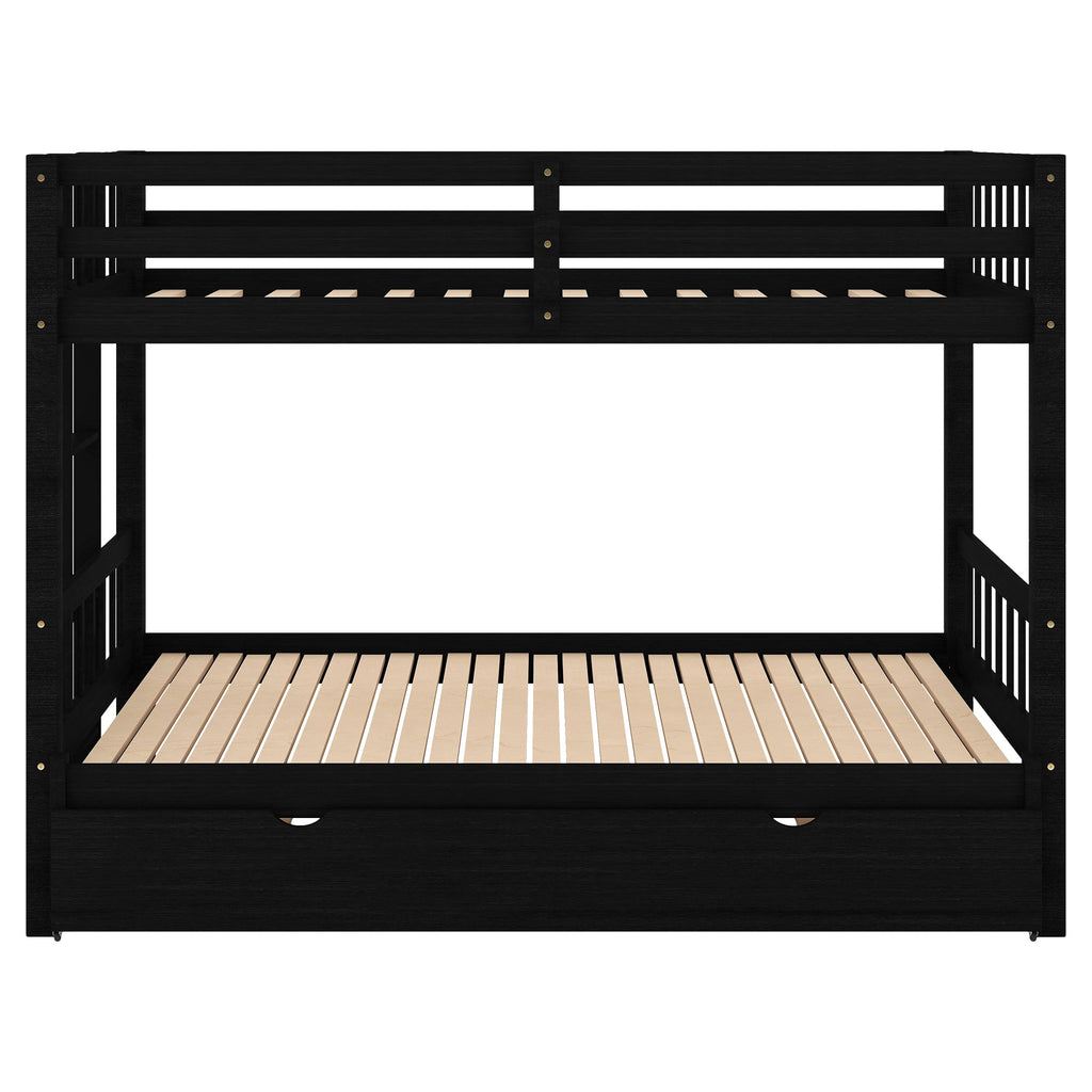 Twin over Pull-out Bunk Bed with Trundle  Espresso