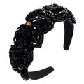 High Quality Hair Hoop Ladies Hand-String Crystal Flower Shape Super Flash Wide-Brimmed Head Hoop Fashion Trendy Hair Press