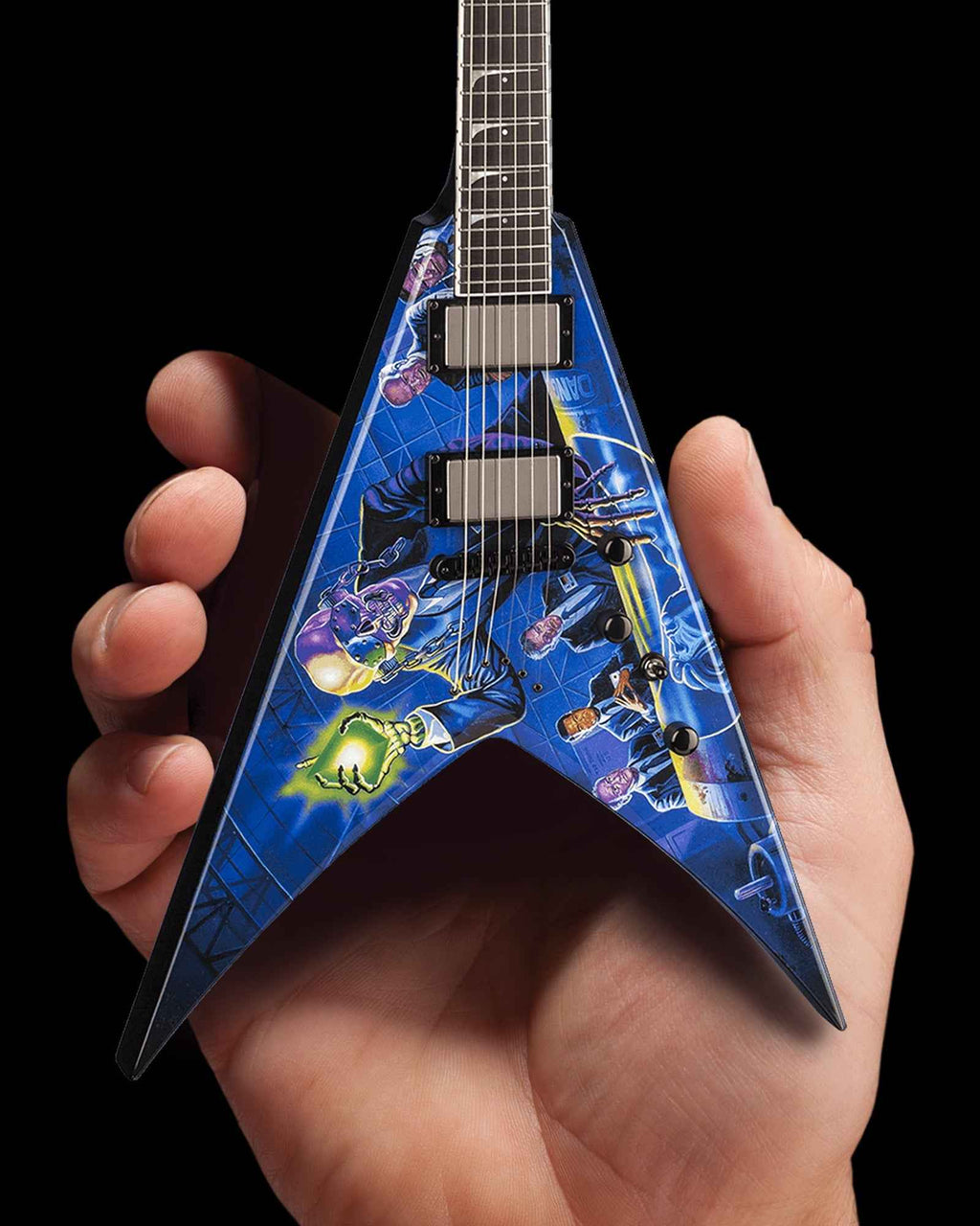 Licensed MEGADETH - Dave Mustaine Signature V Rust In Peace Mini Guitar
