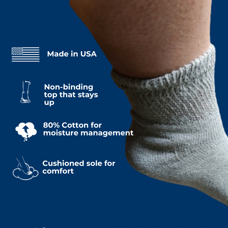 Women's Cotton Diabetic Ankle Socks (6 Pair) - Andersen Mercantile