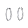 Natural Diamond Oval Hoop Earrings in 14K Gold – 4.40ctw