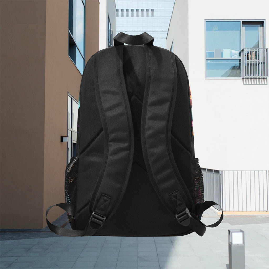 Fabric Backpack with Side Mesh Pockets (1659)