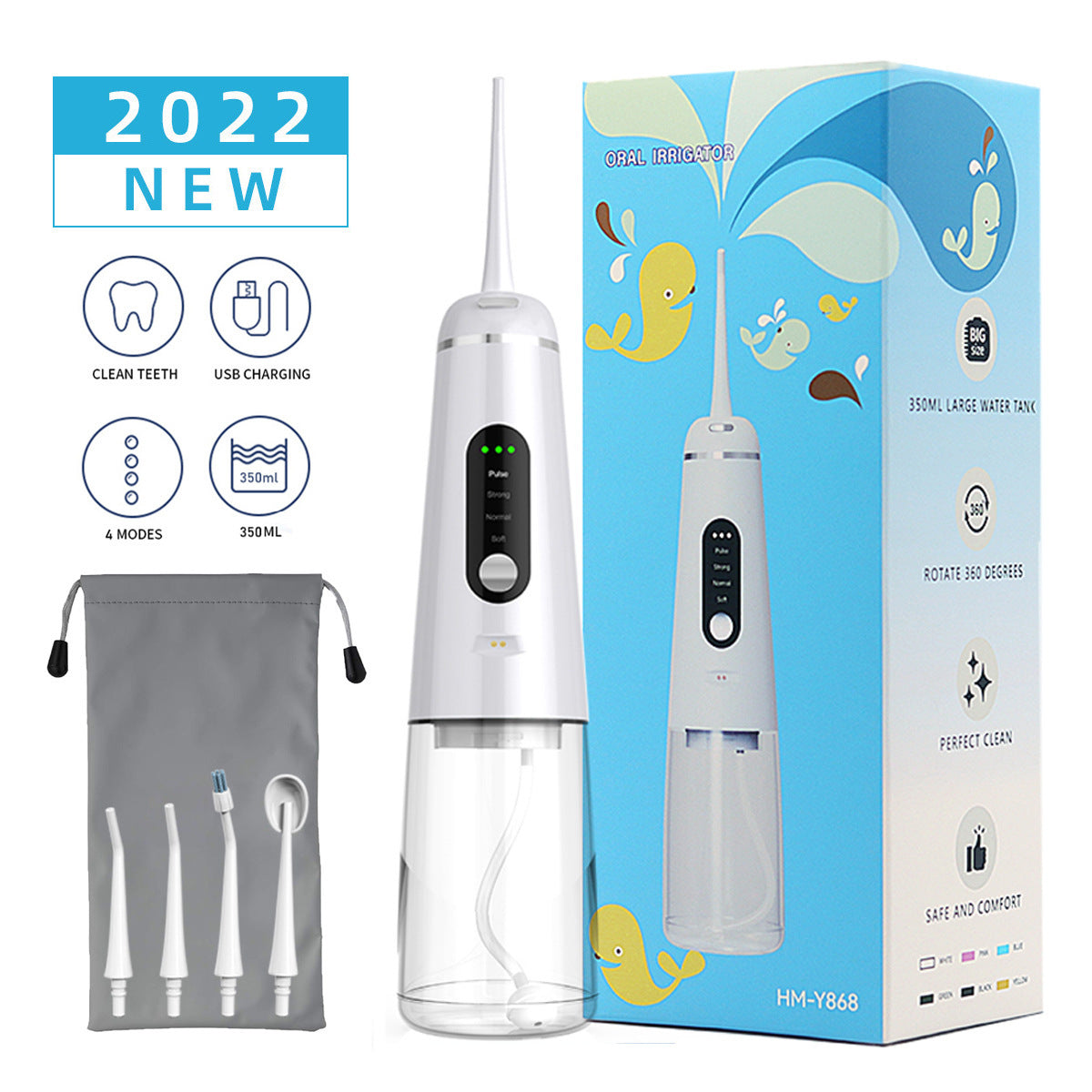 350ml Magnetic Suction Charging 4-Head Tooth Washing Machine Household Water Spray Tooth  Portable Cleaning Tooth Cleaning Machine