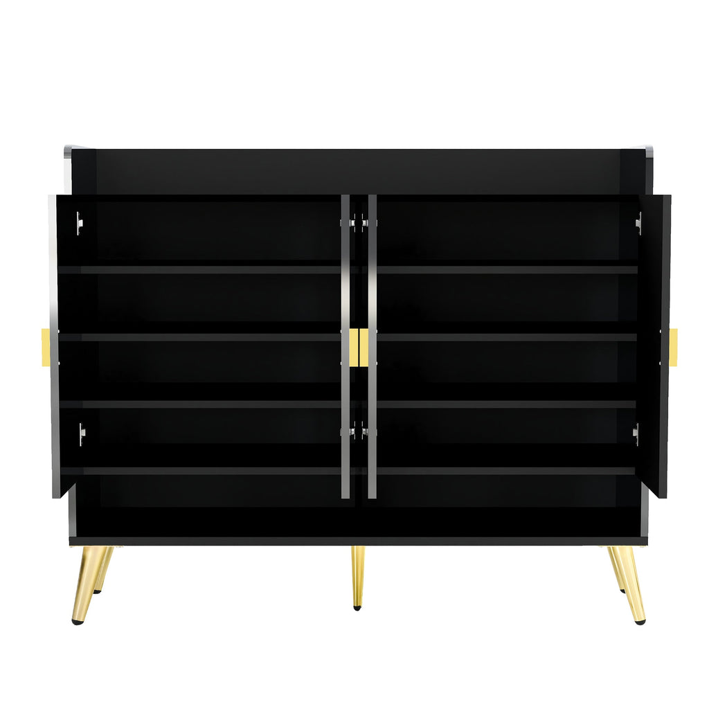 U-Can shoe cabinet with door, 11 layers with adjustable shelves, modern wooden shoe cabinet (PVC surface)