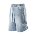 Ice Silk Denim Shorts Men's Five-Quarter Pants