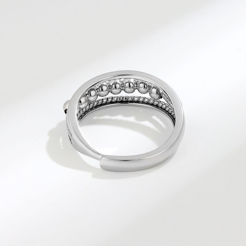Wave point flexible bead rotatable ring versatile accessory with movable index finger ring for women