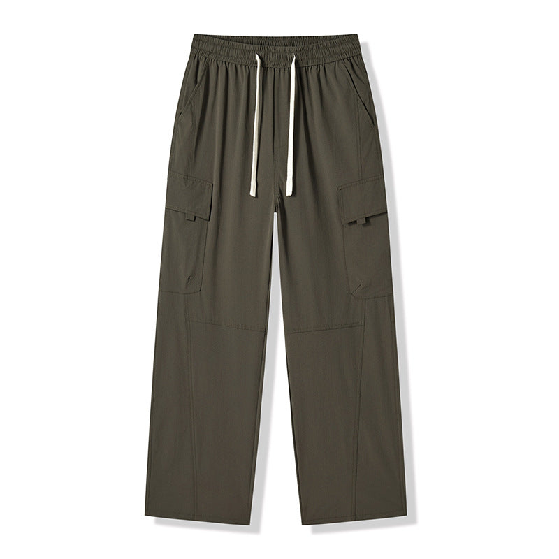 Style Men's Ice Silk Nylon Cargo Pants