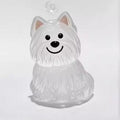 A transparent DIY pet hair memorial keychain box, a sweet keepsake for dog lovers.