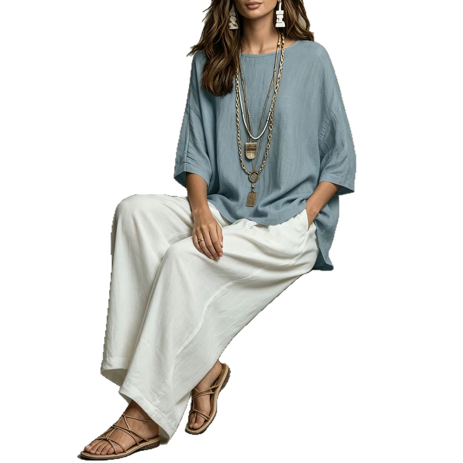 Bohemian Style Loose Elegant Set for Women Casual Vacation Outfit