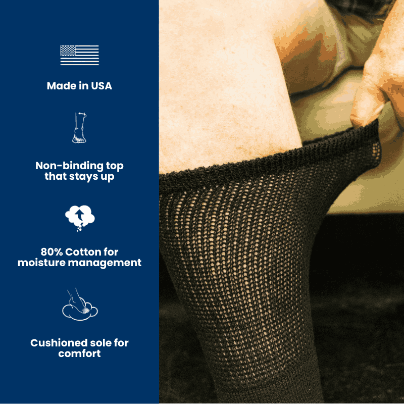 Women's Cotton Diabetic Crew Socks (Assorted) - Andersen Mercantile