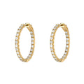 Natural Diamond Oval Hoop Earrings in 14K Gold – 4.40ctw