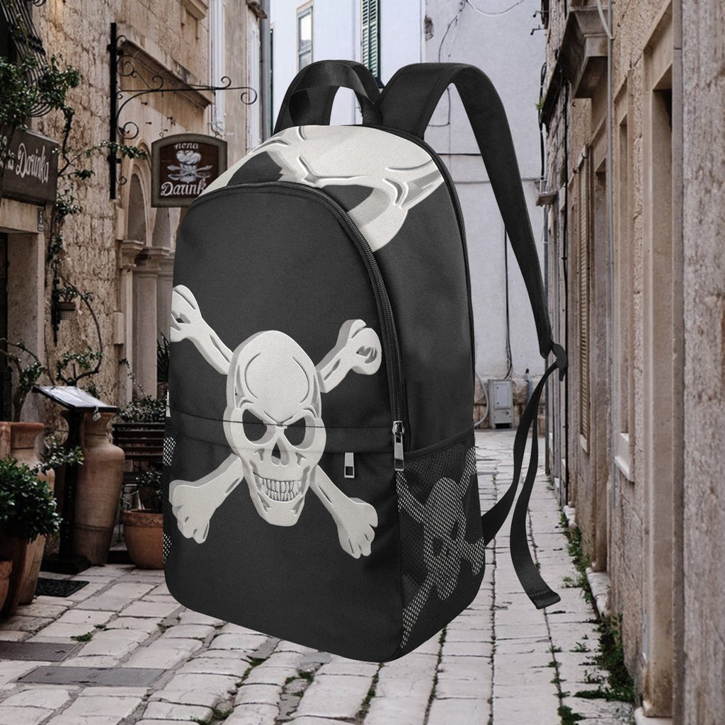 Fabric Backpack with Side Mesh Pockets (1659)