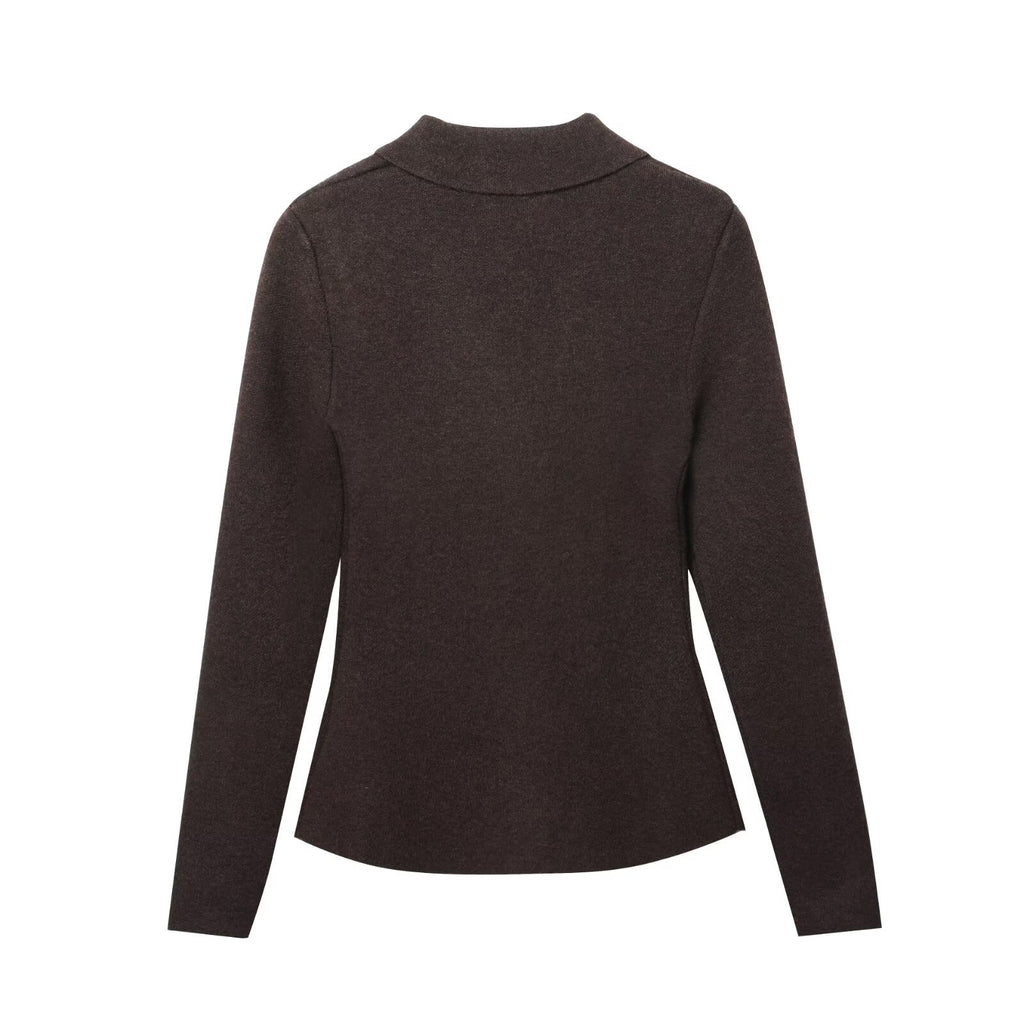 Jewelry button knit suit