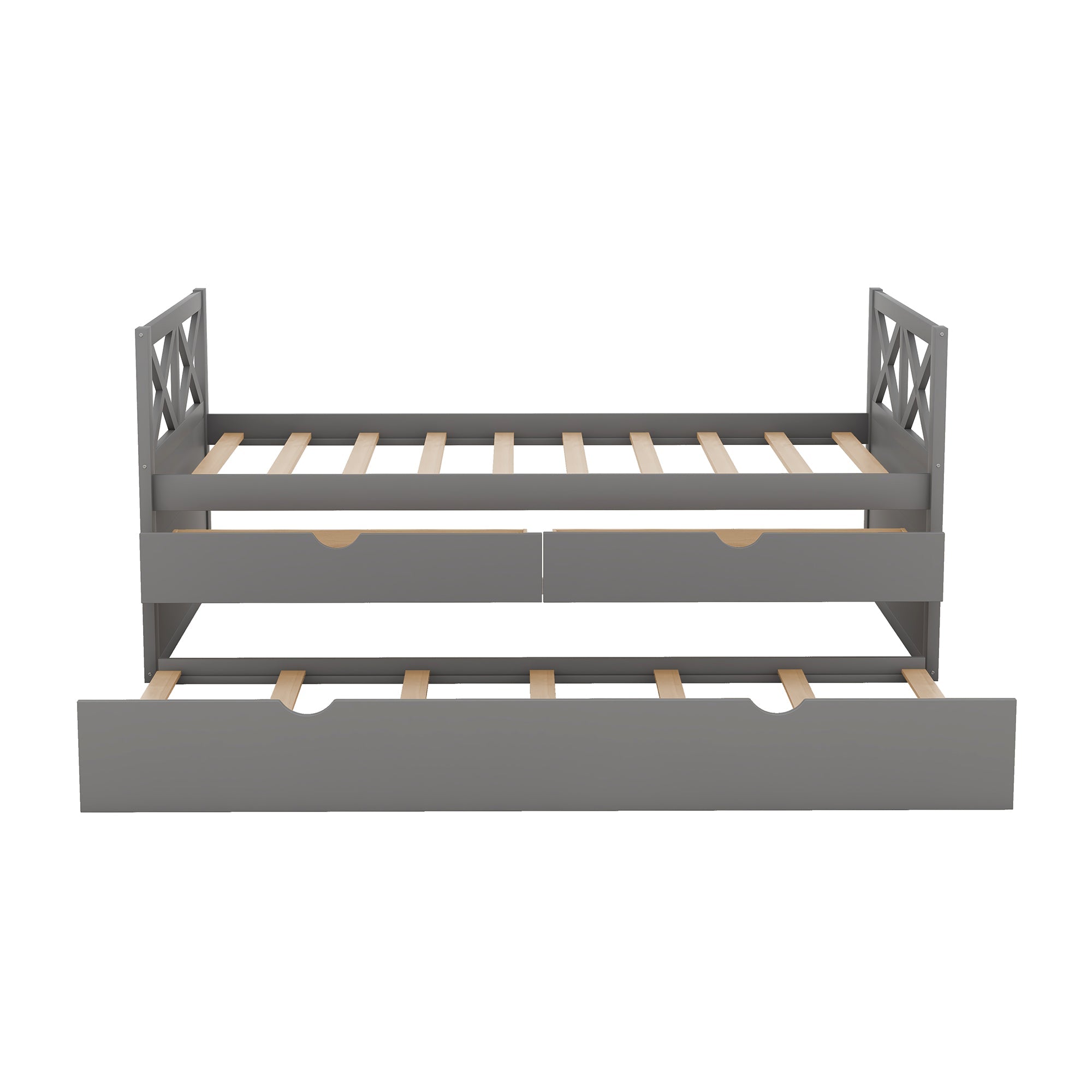 Multi-Functional Daybed with Drawers and Trundle, Gray