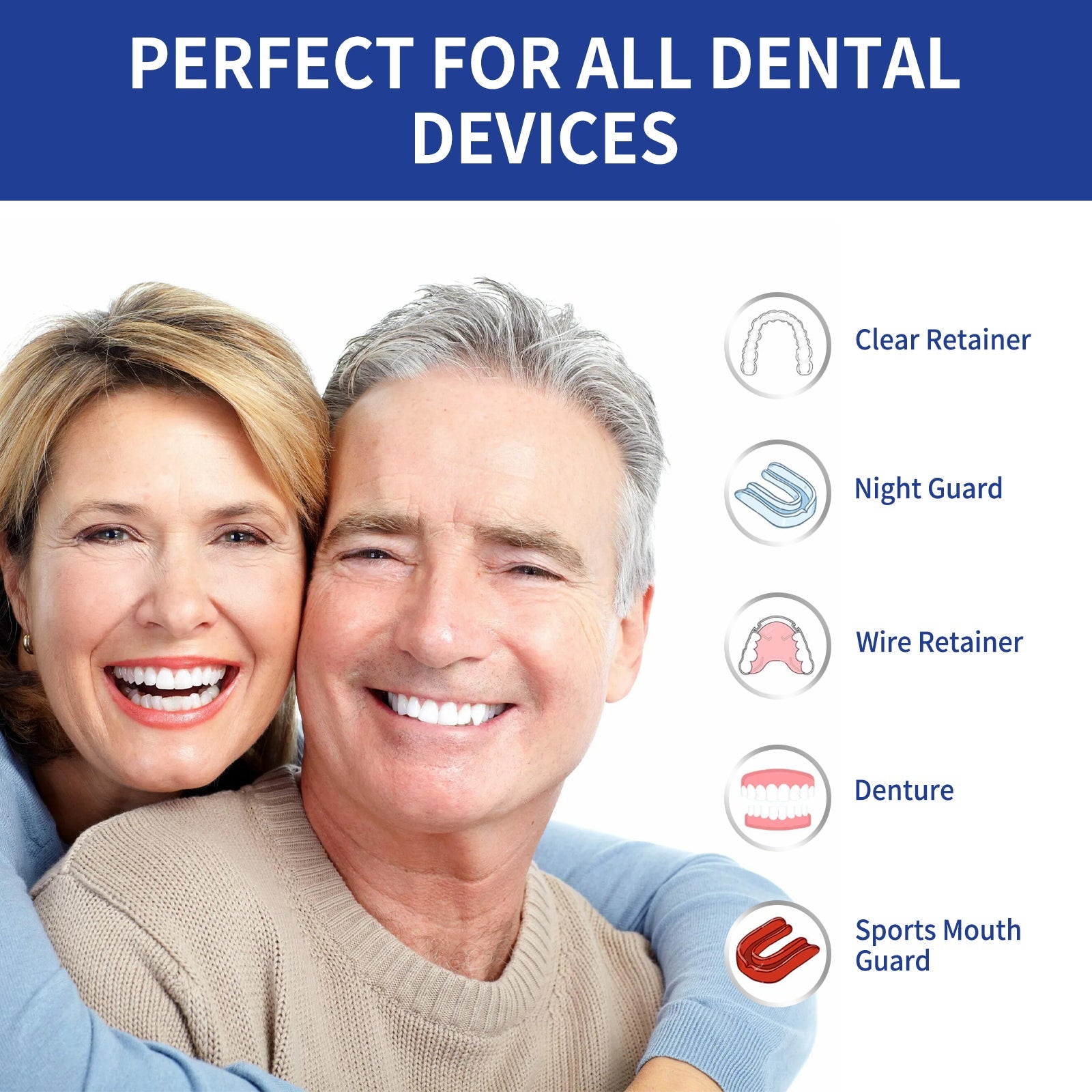 Denture Cleaning Tablet, White Denture Fresh Breath Oral Care Cleaning Tablet