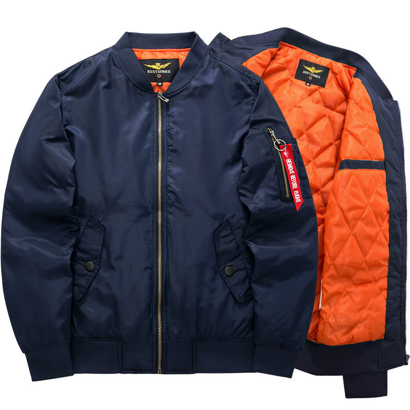 Men's autumn and winter new item plus plus size fat guy sports casual cotton jacket Air Force One MA1 pilot