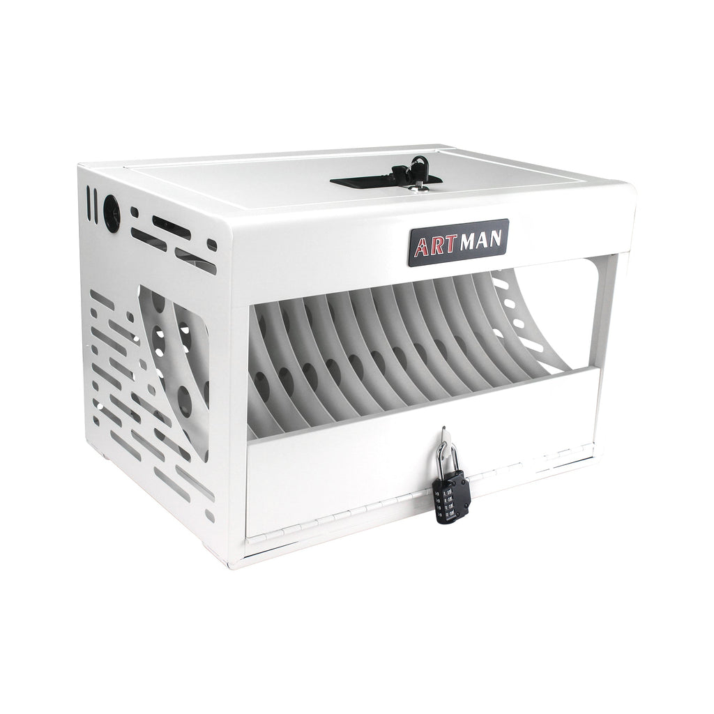 16 Bay Charging Cabinet for Laptop Chromebook Locking Charging Station-WHITE