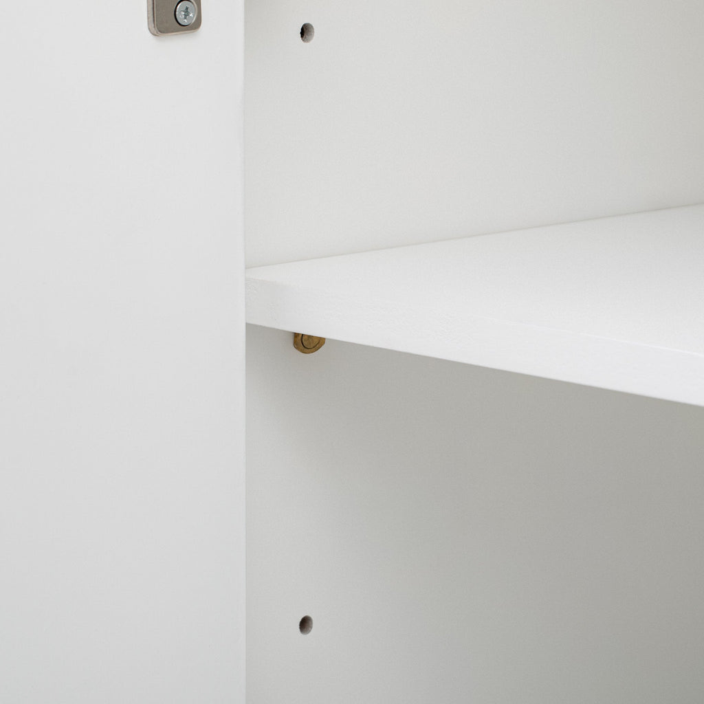 U-STYLE four door curved corner design wavy door panel cabinet with adjustable shelves