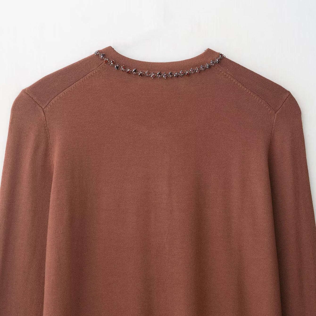 Jewelry cardigan knit sweater