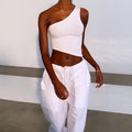 Single shoulder camisole women's diagonal neck vest