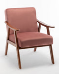 Mid-Century Modern Chair, Living Room Chair with Solid Wood Frame, Accent Chair Extra-Thick Backrest, Wingback Chair for Bedroom