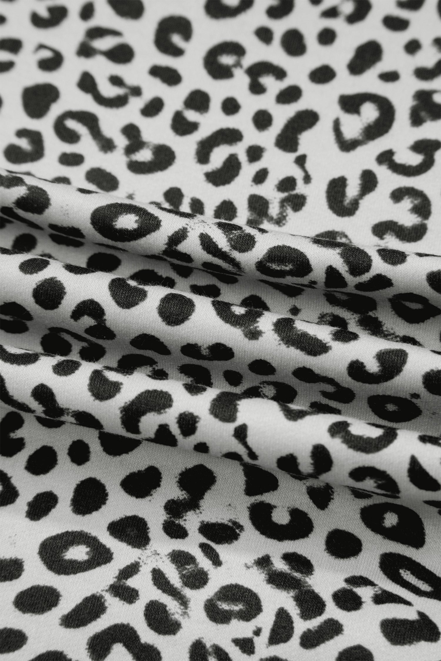 Leopard Terry Knit Wide Leg Pants