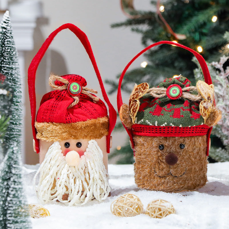 Christmas decorations, cartoon tote bags, gift bags, Christmas gift bags, children's candy bags, apple bags