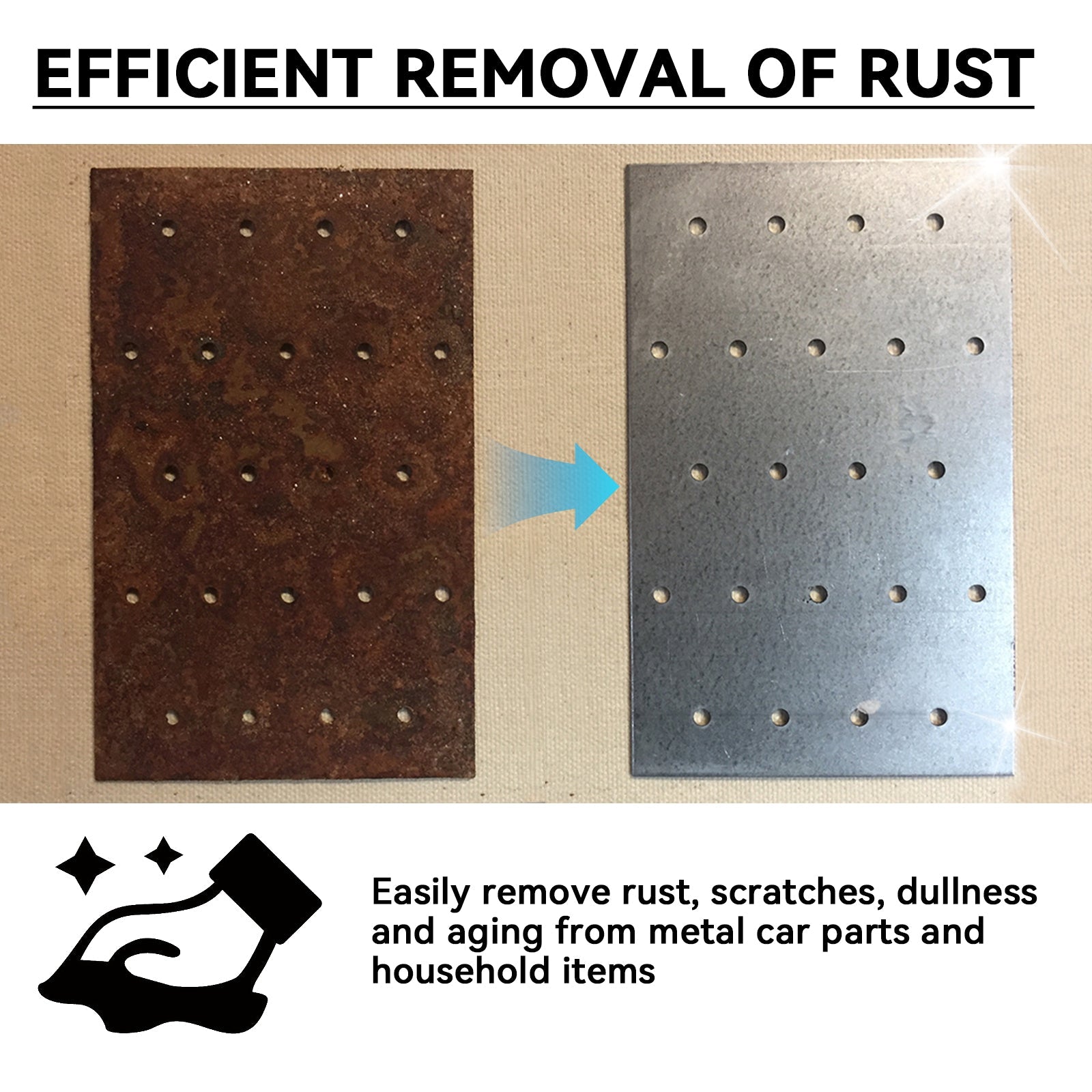 Rust Remover, Multi-Functional Metal Polishing Refurbished Car Wheel Hub Paint Cleaning Rust Remover