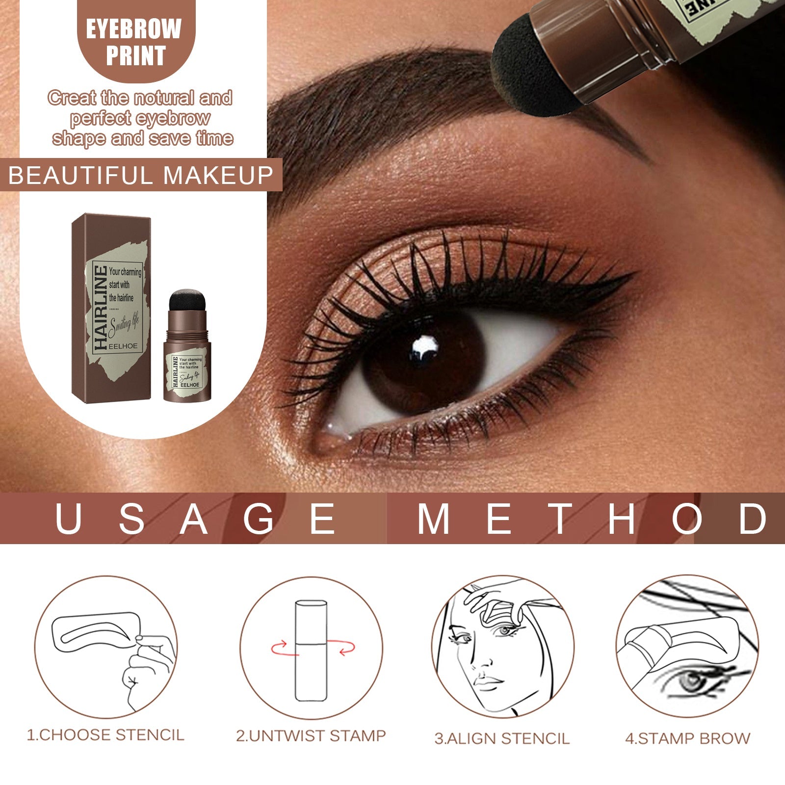 Hairline Brow Print Brow Cake Hairline Brow Print Natural Lazy Eyebrows Quick Makeup Brow Print