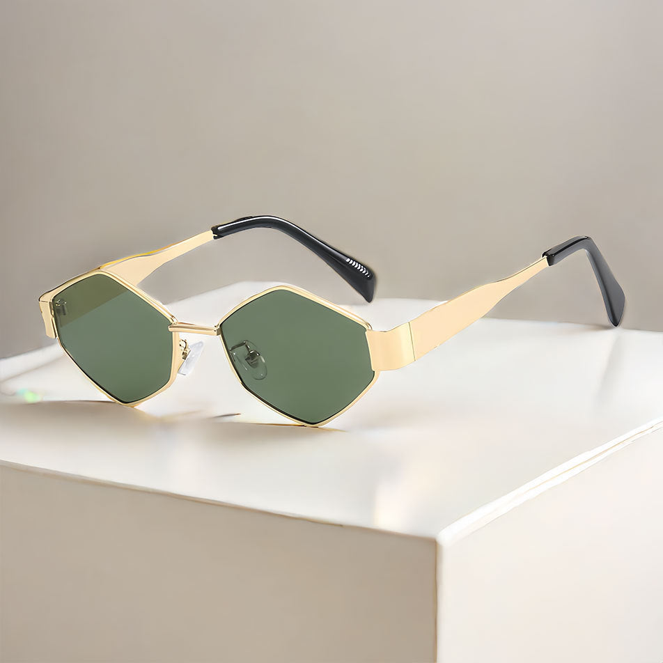 Polygonal sunglasses ultra light sunshade mirror