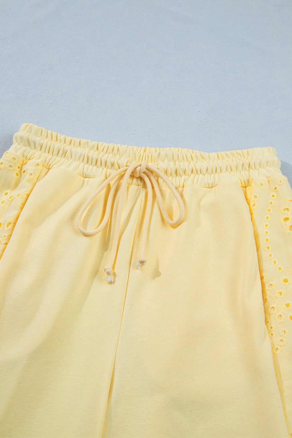 Plus Size Eyelet Embroidered Patchwork Top & Pants Set
