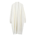 Knee length faux mink fur cardigan sweater loose knit jacket outerwear