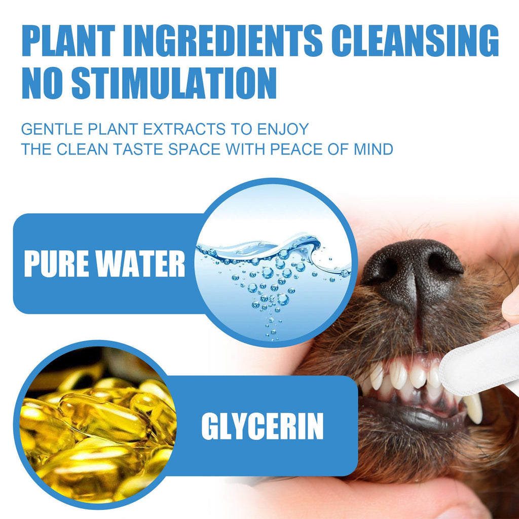 Pet Dental Finger Wipes, Bad Breath Tartar Teeth Yellow Dog Clean Mouth Care Finger Cover