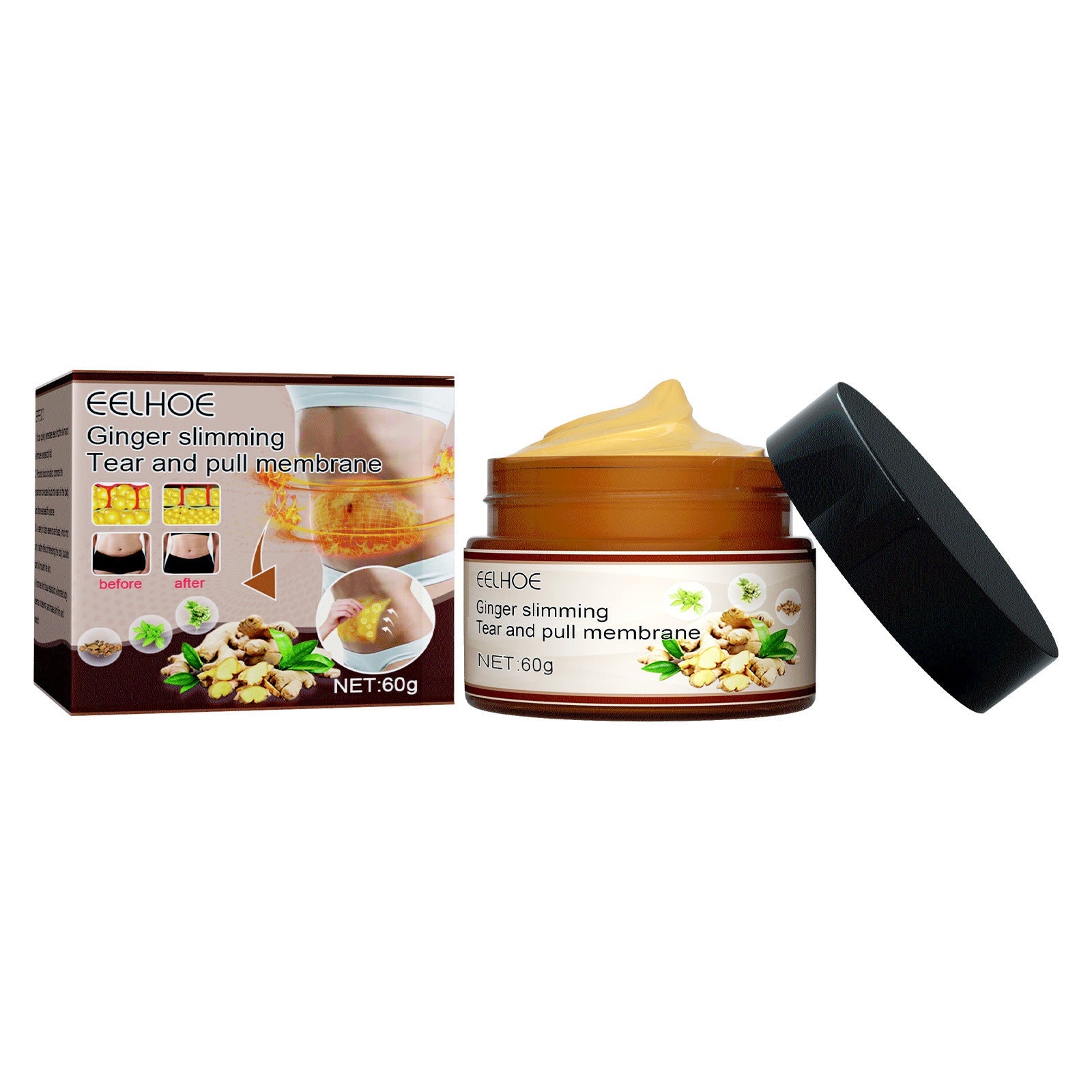 Body Shaping Ginger Film Burning Beauty Body Fat Free Heat Mud Ginger Moxibustion Cold And Fever Firming Thigh Love Handles