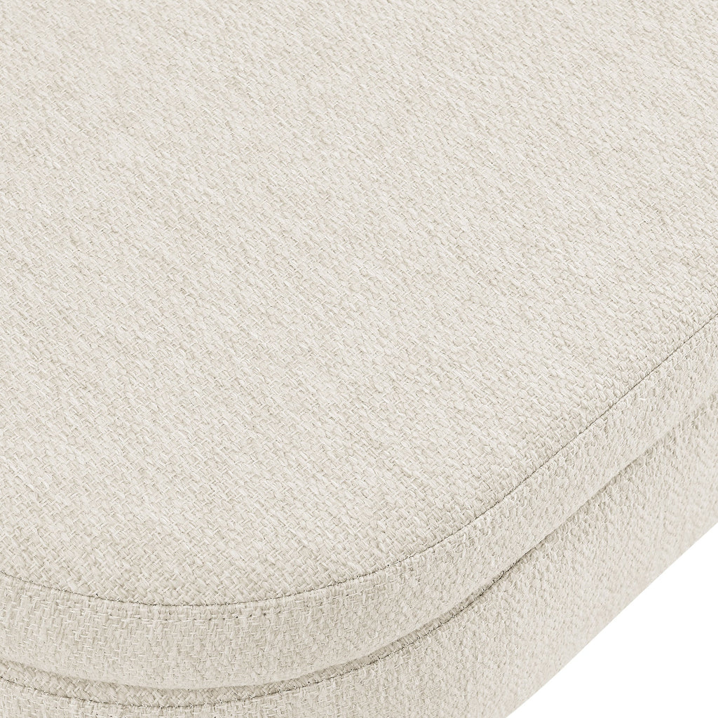 Ottoman Oval Storage Bench Rubber Wood Legs Beige(43.5"x16"x16")