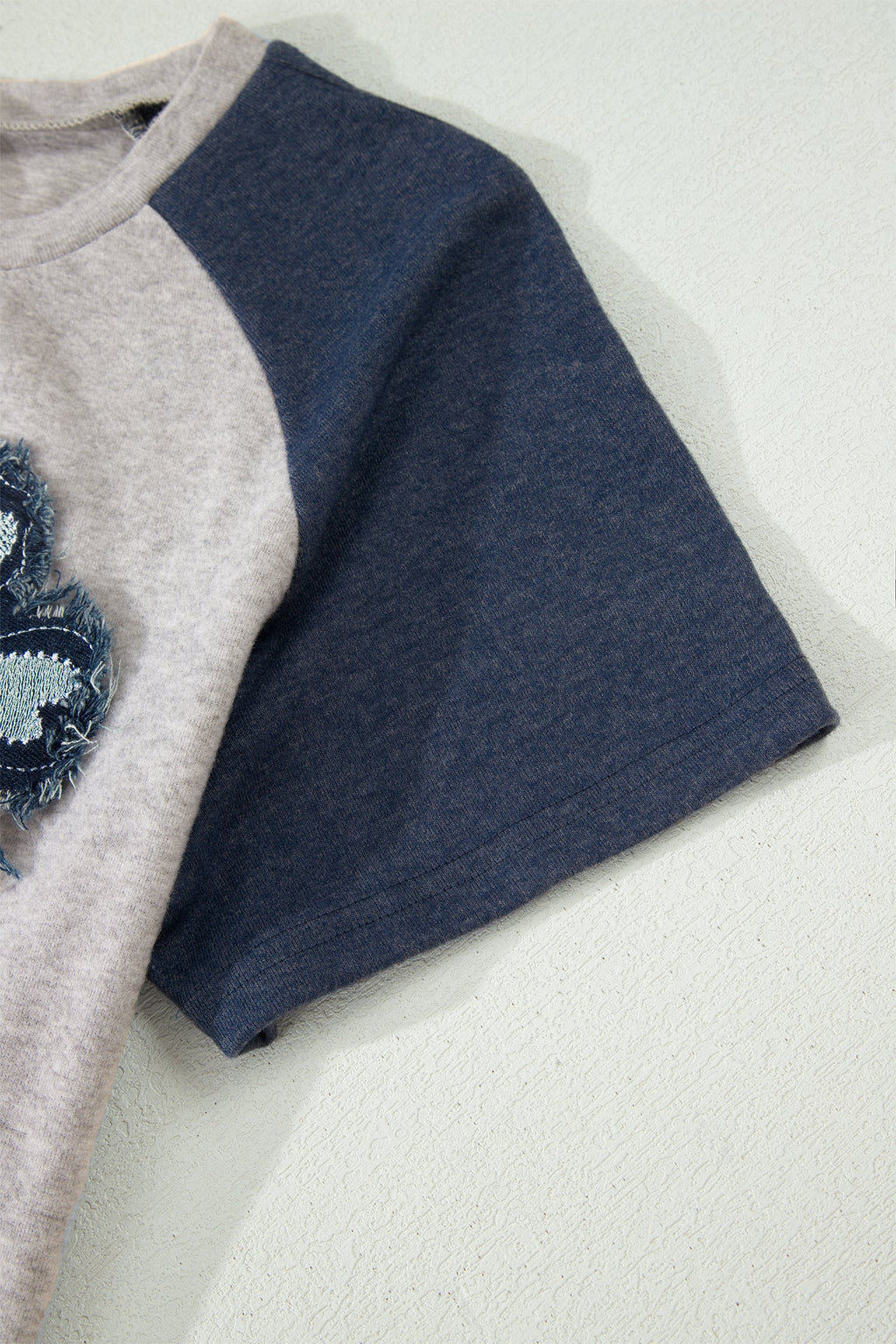 Floral Patchwork Colorblock Raglan Sleeve T-Shirt