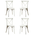 4-Pack Resin X-Back Chair, Mid Century Chair Modern Farmhouse Cross Back Chair for Kitchen ,Lime Wash