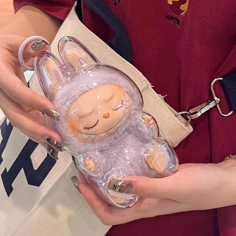 17cm Labubu Protector Case Labubu V1V2V3 Suitable for Wearing Clothes Protective Acrylic Storage Case Transparent DIY Gifts